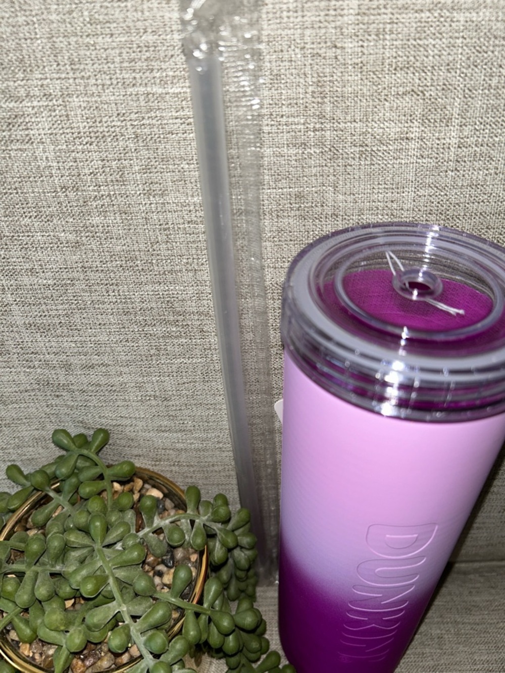 Dunkin Pink Gradient Tumbler - Tall Insulated Travel Cup and Blue journal - Picture 5 of 6